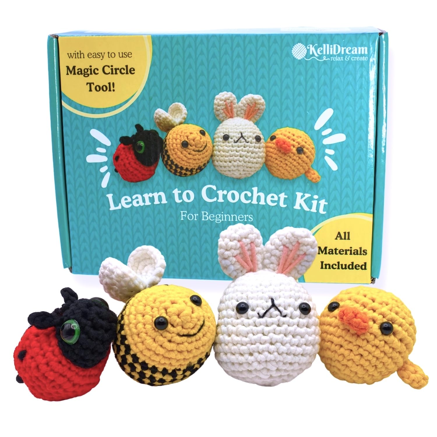 KelliDream Magic Circle Tool Inclusive Learn to Crochet Kit for